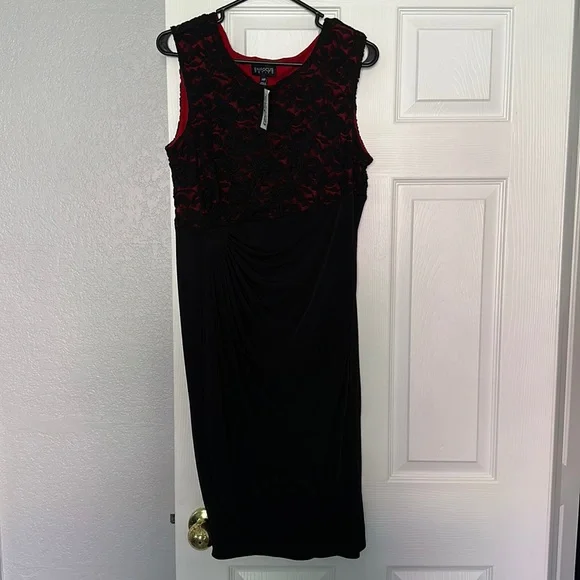 black dress with red underlay Black Dress With Red Underlay | Color: Black/Red | Size: 14